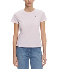 TOMMY HILFIGER SLUB T-shirt manica corta in cotone light pink - T-shirt e Top Donna - 1