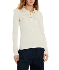 TOMMY HILFIGER TH Polo a manica lunga slim fit ivory petal - Polo Donna - 1