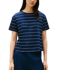 TOMMY HILFIGER TH MODERN T-shirt con stampa misto lino breton ecru/dark night navy stp - T-shirt e Top Donna - 1