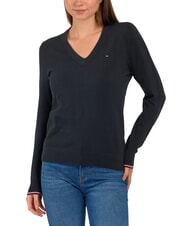 TOMMY HILFIGER TH Pullover da donna scollo a V - Maglie Donna