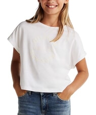 TOMMY HILFIGER KIDS BIMBA T-shirt a maniche corte con logo rilievo white - T-shirt Bambino - 1