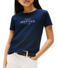 TOMMY HILFIGER KIDS BIMBA T-shirt in cotone stampa glitterata dark night navy - T-shirt Bambino - 1