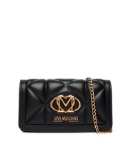 LOVE MOSCHINO EMBOSSED Pochette mini tracolla metallo Nero - Portafogli Donna - 1