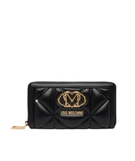 LOVE MOSCHINO EMBOSSED Portafoglio grande zip around Nero - Portafogli Donna - 1