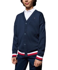 TOMMY HILFIGER TH KIDS Cardigan in cotone con bottoni dark night navy - Maglioni Bambini - 1