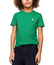 TOMMY HILFIGER TH KIDS T-shirt maniche corte stemma logo olympic green - T-shirt Bambino - 1