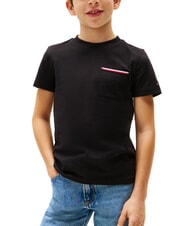 TOMMY HILFIGER TH KIDS T-shirt a maniche corte con taschino black - T-shirt Bambino - 1