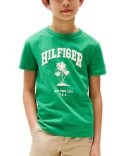 TOMMY HILFIGER TH KIDS T-shirt a maniche corte in cotone radiant green - T-shirt Bambino - 1