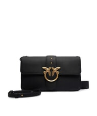 PINKO LOVE ONE Borsa a spalla in pelle con flap nero-antique gold - Borse Donna - 1