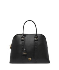 PINKO BOWLING Borsa dome in pelle con tracolla nero limousine - matt gold - Borse Donna - 1