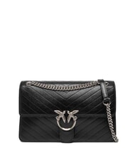 PINKO LOVE ONE LIGHT Borsa media in pelle trapuntata nero limousine - matt silver - Borse Donna - 1
