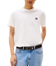 TOMMY HILFIGER TH JEANS T-shirt maniche corte ricamo logo ecru - T-shirt Uomo - 1