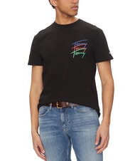 TOMMY HILFIGER TH JEANS T-shirt manica corta loghi multicolor black - T-shirt Uomo - 1