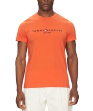 TOMMY HILFIGER TH T-shirt manica corta stampa logo brilliant orange - T-shirt Uomo - 1