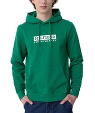 TOMMY HILFIGER TH Felpa con stampa e cappuccio nouveau green - Felpe Uomo - 1