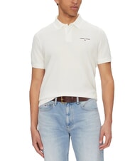 TOMMY HILFIGER TH JEANS Polo a maniche corte con logo ecru - Polo Uomo - 1