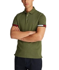 TOMMY HILFIGER TH Polo a maniche corte con elastico logo army green - Polo Uomo - 1