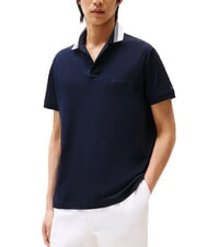 TOMMY HILFIGER TH Polo manica corte colletto righe desert sky - Polo Uomo - 1