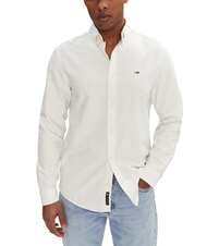TOMMY HILFIGER TH JEANS Camicia a manica lunga in cotone ecru - Camicie Uomo - 1