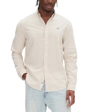 TOMMY HILFIGER TH JEANS Camicia manica lunga misto lino relic tan - Camicie Uomo - 1