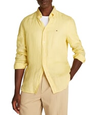 TOMMY HILFIGER TH Camicia in lino manica lunga regular fit citronella - Camicie Uomo - 1