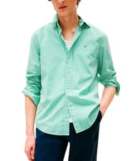 TOMMY HILFIGER TH Camicia in cotone a righine green beige color block - Camicie Uomo - 1