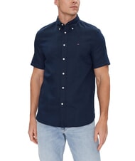 TOMMY HILFIGER TH Camicia button down a maniche corte carbon navy - Camicie Uomo - 1
