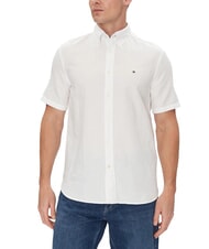 TOMMY HILFIGER TH Camicia button down a maniche corte optic white - Camicie Uomo - 1
