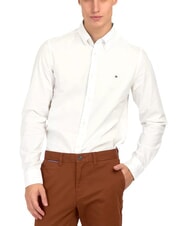 TOMMY HILFIGER TH Camicia in cotone stretch manica lunga pvh classic white - Camicie Uomo - 1