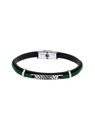 SECTOR BANDY Bracciale uomo in pelle e acciaio verde - Bracciali Uomo - 1