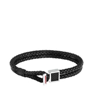 SECTOR BANDY Bracciale uomo in pelle intrecciata Nero - Bracciali Uomo - 1