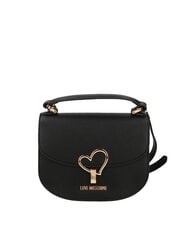 LOVE MOSCHINO HEART TURNLOCK Mini Bag a mano, con tracolla Nero - Borse Donna - 1