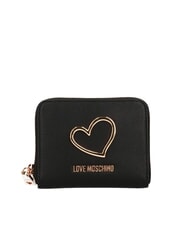 LOVE MOSCHINO HEART TURNLOCK Portafoglio Small Nero - Portafogli Donna - 1