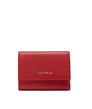 COCCINELLE METALLIC SOFT Small wallet in textured leather - Portafogli Donna
