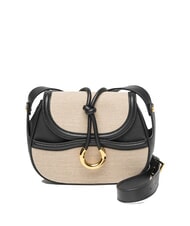 COCCINELLE CARMY CANVAS Borsa a tracolla in pelle e canvas - Borse Donna