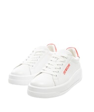 LOVE MOSCHINO ECLIPSE 50 Sneakers in pelle bianco/rosso - Scarpe Donna - 1