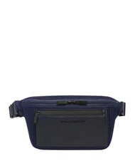 PIQUADRO ORION Marsupio in pelle e tessuto riciclato blu - Marsupi - 1