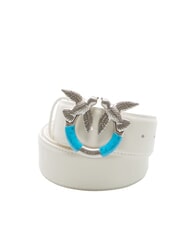 PINKO LOVE BERRY Cintura in pelle bianco nembo-matt. silver - Cinture - 1