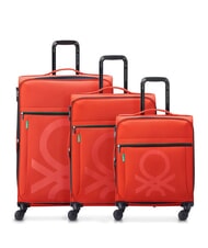 BENETTON By DELSEY COLOR BLOCK Set Trolley Cabin + Medio + Grande espandibili - Set Trolley