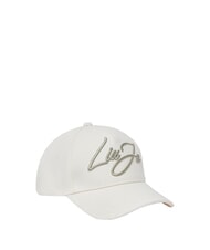 LIUJO LOGO STRIPED Cappello con visiera white cream - Cappelli - 1