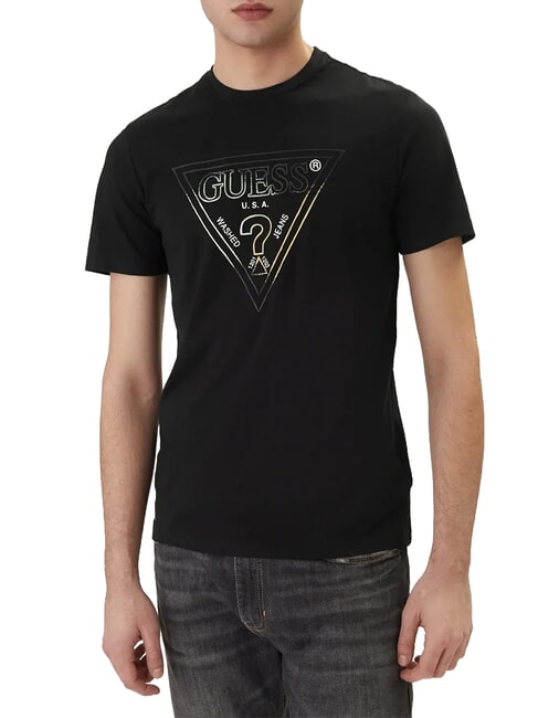 GUESS T-Shirt Herren Kurzarm Triangle HD JetBla 432134 Schwarz Gre L 9490₽
