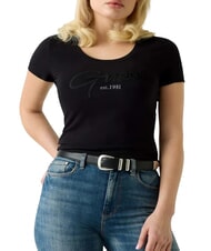 GUESS SCRIPT T-Shirt in cotone jetbla - T-shirt e Top Donna - 1