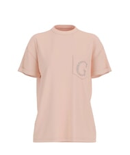 GUESS POCKET LOGO T-Shirt in cotone cosmic vanilla - T-shirt e Top Donna - 1