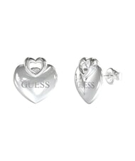 GUESS CRAZY IN LOVE Orecchini, motivo cuore con logo SILVER - Orecchini - 1
