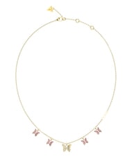GUESS CHRYSALIS Collana, multi charm con cristalli, motivo farfalla ywl gold/light pink - Collane - 1