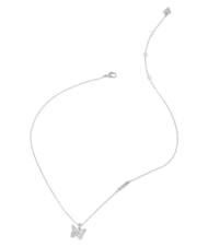 GUESS CHRYSALIS Collana, charm con cristalli, motivo farfalla SILVER - Collane - 1