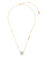 GUESS DREAMING Collana con medaglietta 4G logo ylw gold/aquamarine - Collane - 1