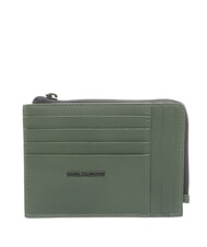 PIQUADRO CORNER SPECIALE GOMMATO Portacard con zip VERDE - Portafogli Uomo - 1