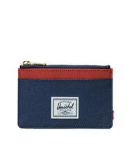 HERSCHEL OSCAR Portacarte piatto con zip black iris/red ochre/twill - Portafogli Uomo - 1