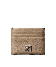CALVIN KLEIN HARDWARE EMBLEM PEBB Portacard piatto in pelle desert taupe - Portafogli Donna - 1